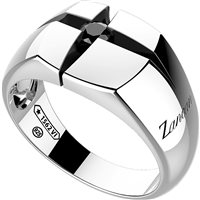 Ring Zancan Man Cosmopolitan in Silver Zirconia EXA164 - EXA164-23